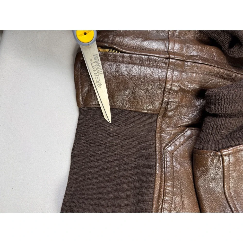 Flight Suits Ltd US‎ Navy G-1 VTG Leather Flight Jacket Size Mens Size 38 Brown